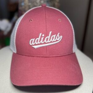 EUC Adidas Women’s AEROREADY Mesh Trucker Hat OSFA Adjustable Strap Pink Strata